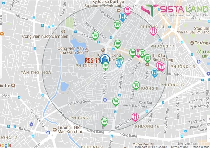 Bán căn hộ cao cấp Res 11 tại quận 11, cạnh công viên Đầm Sen