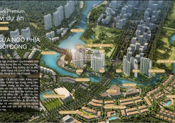 Ecopark 16/12 mở bán đợt cuối tòa Park Premium - đẳng cấp nhất Aquabay view sân golf & mặt hồ