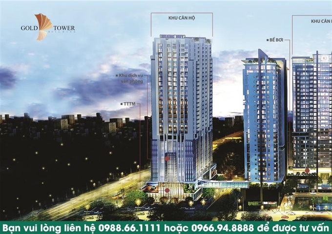 Suất ngoại giao dự án Gold Tower 275 Nguyễn Trãi, CK lên tới 8% + 2 năm phí dịch vụ. LH 0966948888