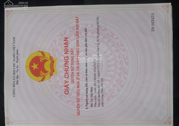 Bán nhà ngõ 370 Nguyễn Văn Cừ, Bồ Đề, Long Biên, Hà Nội