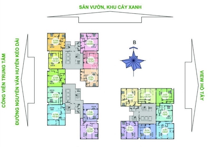 Cần bán căn 05 Tòa N03T4 Horizon Ngoại Giao Đoàn, DT 130.5m2,3PN,2wc, hướng Đông Nam. Giá 31tr/m2.