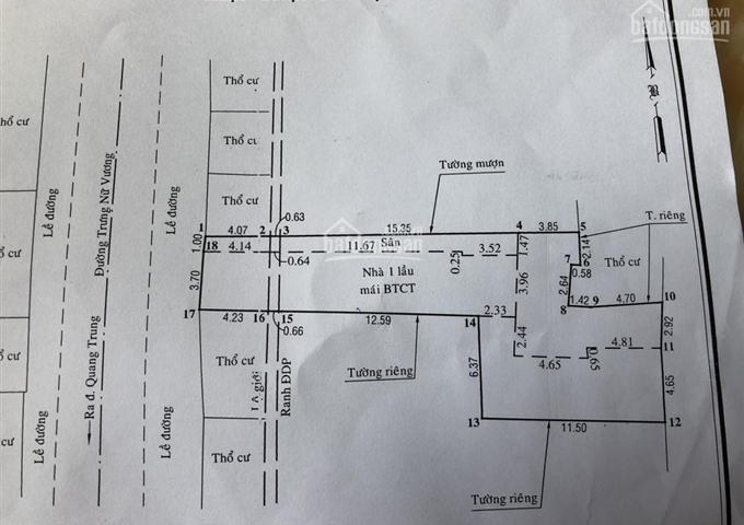 Bán nhà MT chợ Hóc Môn, đường Trưng Nữ Vương