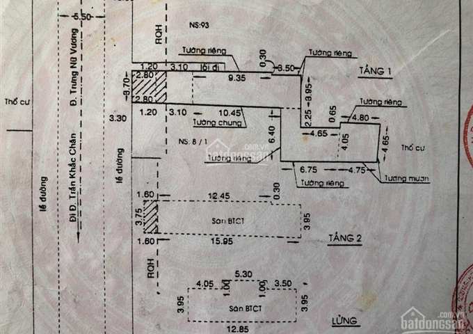 Bán nhà MT chợ Hóc Môn, đường Trưng Nữ Vương
