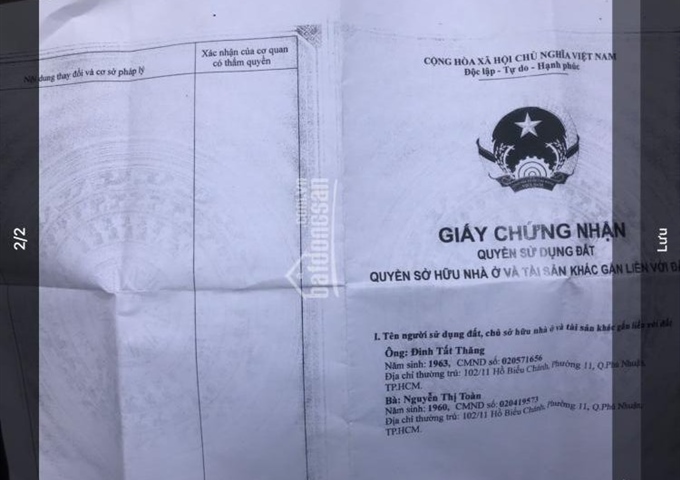 Bán nhà 102/11 Hồ Biểu Chánh, 43m2 công nhận, giá 2 tỷ 5