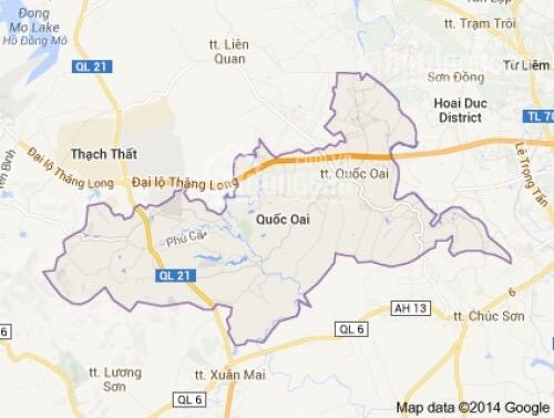 Bán đất Mặt đường Quốc Lộ 21A, huyện Quốc Oai, Hà Nội gần trường ĐH Quốc Gia, CN cao Láng Hoà Lạc