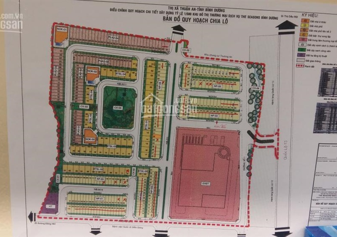Bán đất nền nhà (đã có sổ hồng) tại khu đô thị TM&DV The Seasons Bình Dương