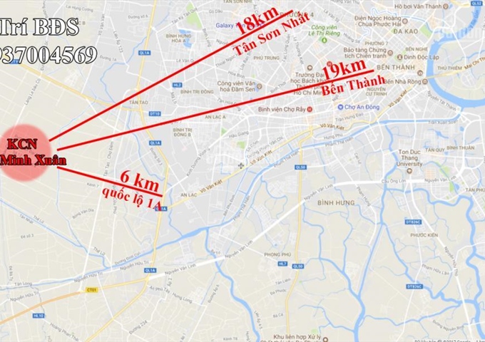 Trí BĐS, nhà xưởng 2.500m2 KCN Lê Minh Xuân, đất lâu dài, xưởng đẹp 2 mặt tiền, giá 7.5 tr/m2
