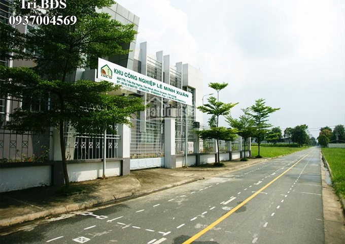 Trí BĐS, nhà xưởng 2.500m2 KCN Lê Minh Xuân, đất lâu dài, xưởng đẹp 2 mặt tiền, giá 7.5 tr/m2
