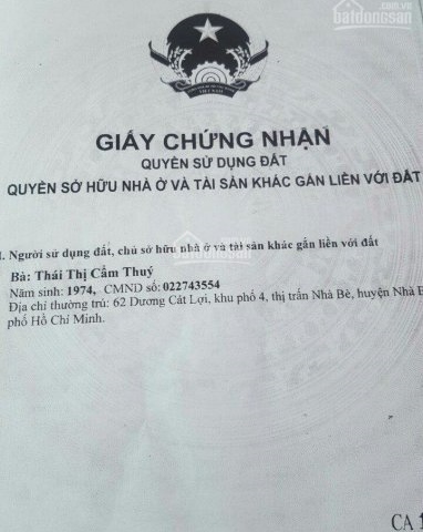Nhà bán kho A 90/56 Dương Cát Lợi, 2 lầu, 4PN, giá 3.35 tỷ