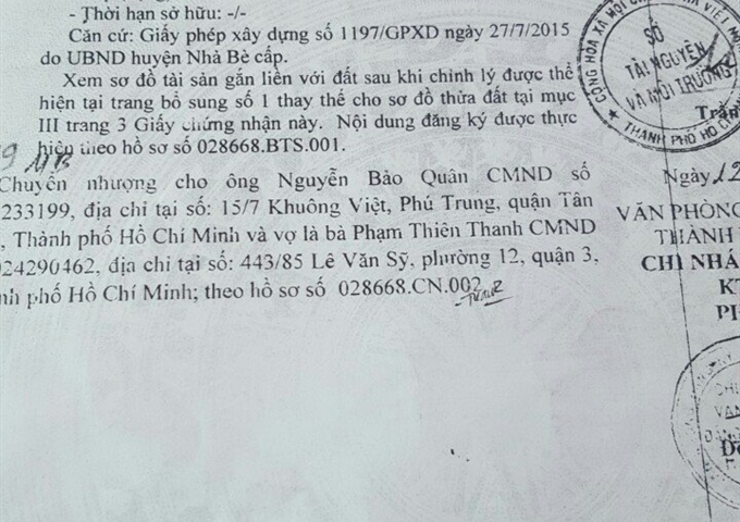 Nhà bán kho A 90/56 Dương Cát Lợi, 2 lầu, 4PN, giá 3.35 tỷ