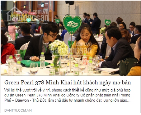 Dự án 378 Minh Khai- Green Pearl bán căn 3 PN 87m2 giá 2.68 tỷ.LH 0983340893.