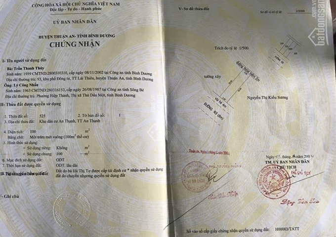 Bán đất mặt tiền đường N3-KDC An Thạnh, Thuận An, BD đường nhựa 12m, DT 5x20m giá 1.7tỷ. 0938345668