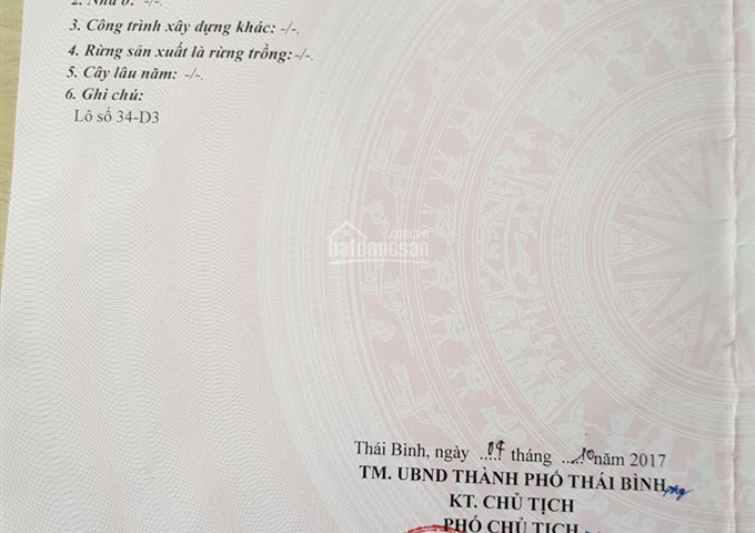 Bán đất khu tái định cư ngã tư Gia Lễ - Cạnh khu công nghiệp Đông Mỹ, TP Thái Bình, 63m2, hướng Nam