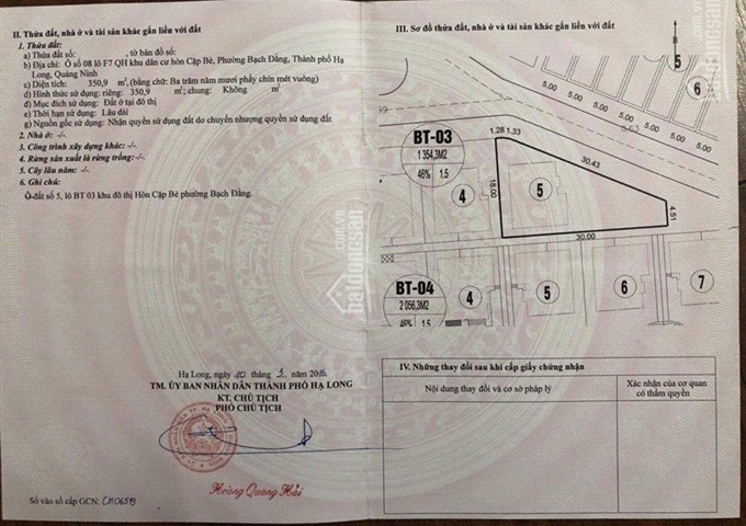 Bán đất biệt thự khu đô thị hòn Cặp Bè