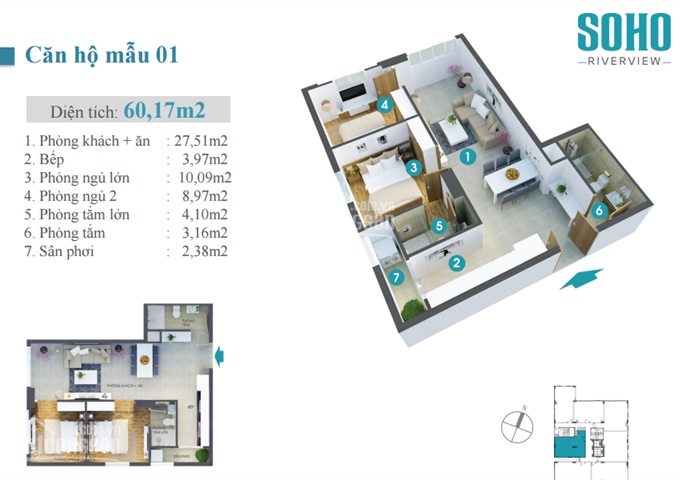 Cần tiền bán rẻ căn hộ Soho Riverview, SGCC Bình Quới 1