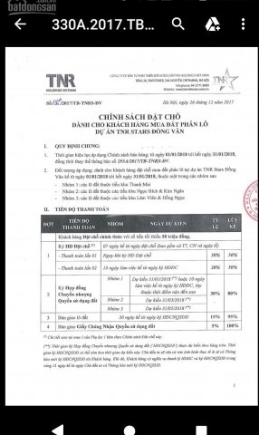 Đất liền kề biệt thự TNR Stars Đồng Văn, Duy Tiên, Hà Nam giá từ 6 triệu/m2, CK 5,5%, LS 0%