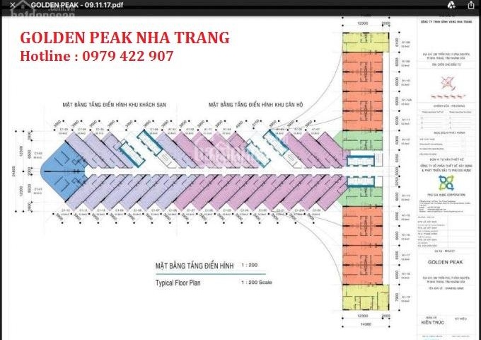Căn hộ Golden Peak Nha Trang, mặt tiền Trần Phú, giá chủ đầu tư. LH: 0979 422 907