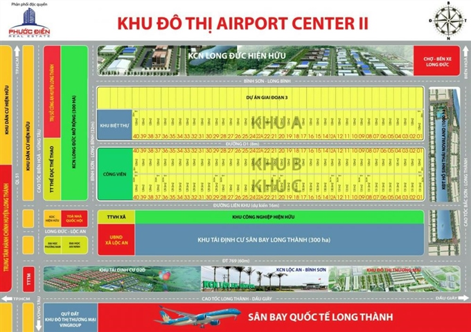Bán gấp lô mặt tiền dự án khu đô thị Airport Center 2, sân bay Long Thành. Giá 4.8tr/m2