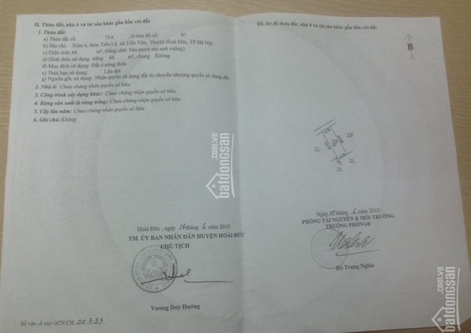 Cần bán 65m2 đất thổ cư thôn Tiền Lệ, xã Tiền Yên, Hoài Đức, giá 8.5triệu/1m2. 0971274648 Chiến