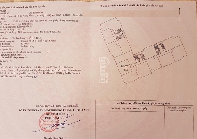 Chính chủ bán chung cư 15-17 Ngọc Khánh 137m2 tầng 12. Giá bán 32tr/m2 0939556633