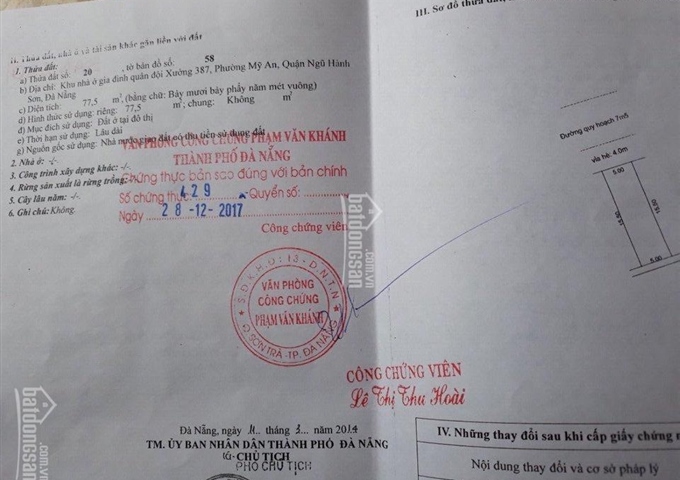 Bán 2 lô LK MT đường Phan Tôn, Đà Nẵng, DT: 155m2, giá: 14,5 tỷ. Liên hệ: 0935.322.693
