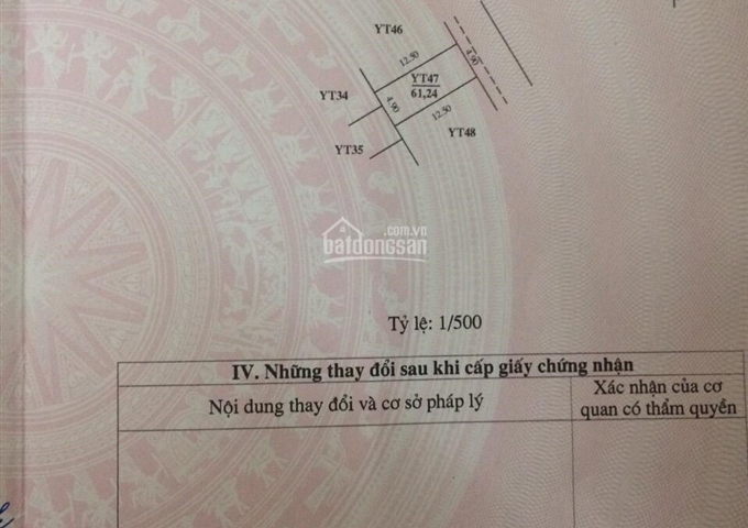 GĐ bán gấp 61m2 đất đấu giá Yên Thành, phường Biên Giang, giá 850 triệu/ 61m2