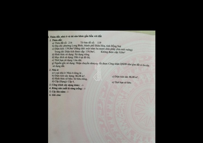 Nhà cấp 4 mặt đường Hoàng Bá Bích, Long Bình, Biên Hòa