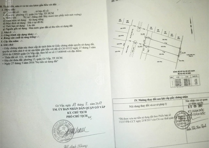 Bán đất đường lê đức thọ, phường 15, gò vấp
