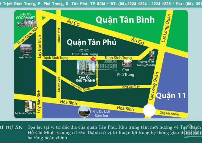 Bán căn hộ Cloudy Đầm Sen - Mặt tiền đường Trịnh Đình Trọng