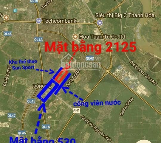 Bán đất mặt bằng 2125, P. Đông Vệ, TP. Thanh Hoá