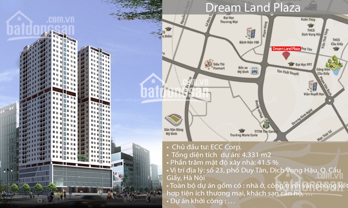 Phân phối chung cư Dremland Bonanza 23 Duy Tân, giá gốc CĐT, LH: 0963933669