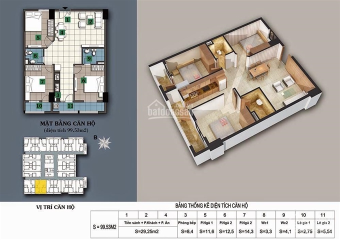 Cần bán căn hộ 99m2, tòa 187 Tây Sơn, số 1 Nguyễn Lương Bằng LH: 093.640.3235