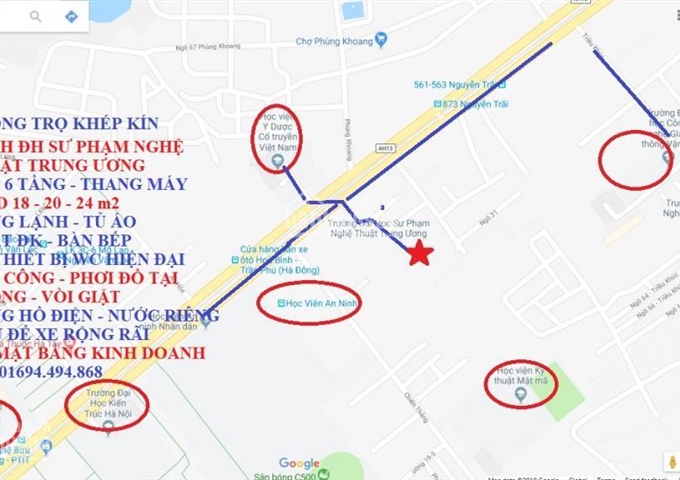 Phòng trọ khép kín ngay ĐH Sư Phạm Nghệ Thuật Trung Ương, thang máy, mới, 21-25m2 từ 2,5 tr/th