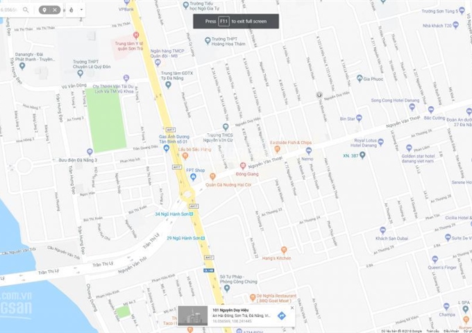 Bán nhà mặt tiền Thủ khoa Huân, Đà Nẵng