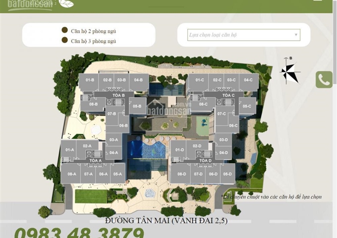 Cần bán căn 05 tòa A dự án Mandarin Garden 2 Tân Mai Hòa Phát, 3.25 tỷ