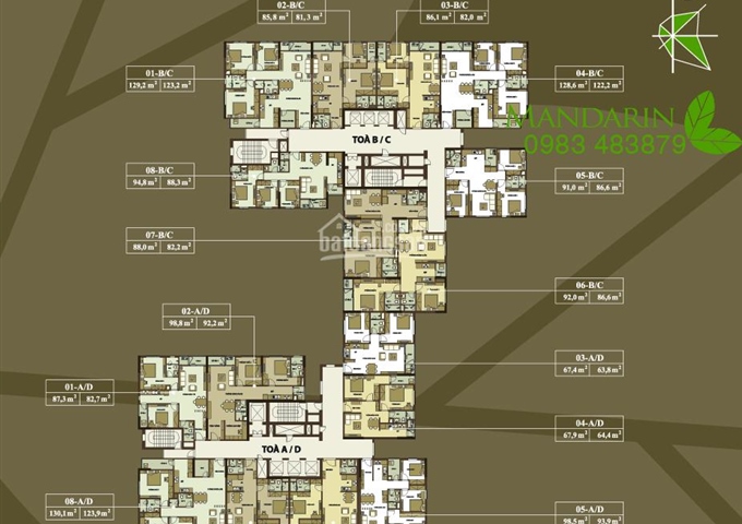 Cần bán căn 05 tòa A dự án Mandarin Garden 2 Tân Mai Hòa Phát, 3.25 tỷ