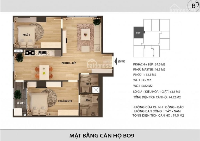 Chính chủ cho thuê căn officetel, Hong Kong Tower, 0918196889