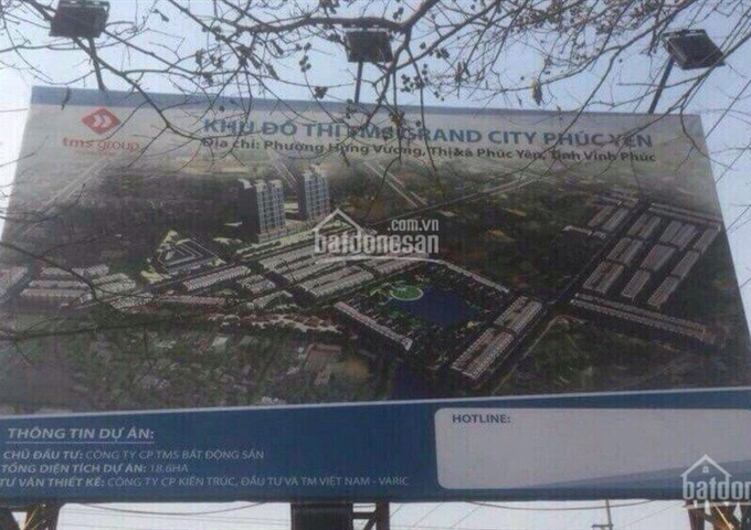 Sở hữu đất nền Phúc Yên-TMS Grand City - TP thứ 2 của Vĩnh Phúc, giá từ 10tr/m2. LH: 0985.545.666