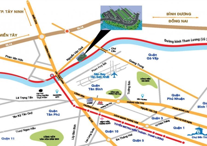 Đất KDC Đồng Phượng, P.Đông Hưng Thuận, Q.12, 5x18m, 5x20m, giá 2.88tỷ, mặt tiền kênh Tham Lương