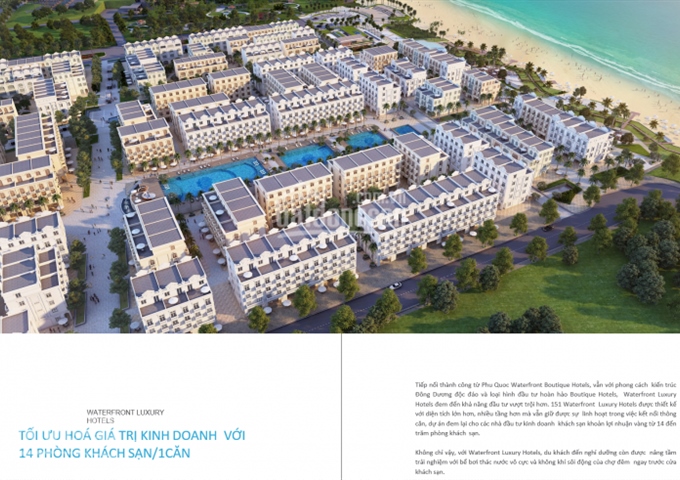 Đất dự án Bim Phú Quốc - căn shophouse mặt hồ bơi 4 tầng - B6 LH: 0974940891