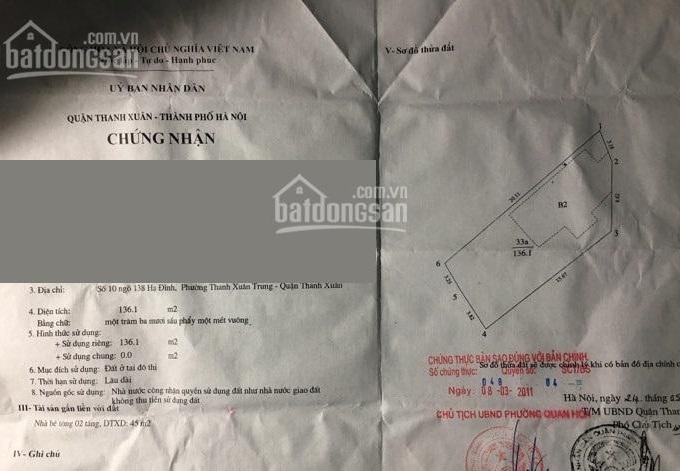 3 sổ đỏ chính chủ bán đất số 10, 12A, 12B ngõ 138 Hạ Đình