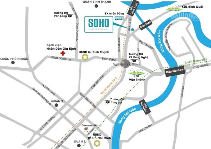 Bán căn hộ Soho Riverview (Bình Quới 1) 3PN/116.6m2 Quận Bình Thạnh
