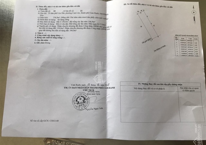 Bán lô đất đô thị tại TP. Cam Ranh. Mặt tiền đường Lê Duẩn