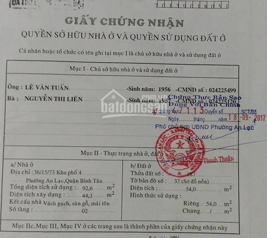 Bán nhà 1 lầu đẹp ở ngay hẻm 36/15/73 đường Bùi Tư Toàn, hẻm thông 4m, gần sát chợ, dân cư đông vui