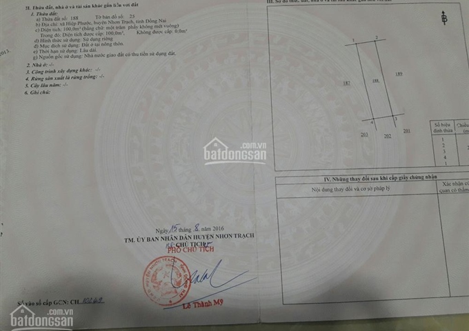 Chính chủ bán đất thổ cư ngay chợ đêm Hiệp Phước, Nhơn Trạch