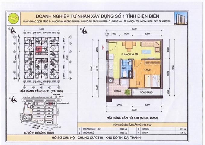 Chính chủ bán căn hộ chung cư Đại Thanh 36m2 460 triệu bao sang tên