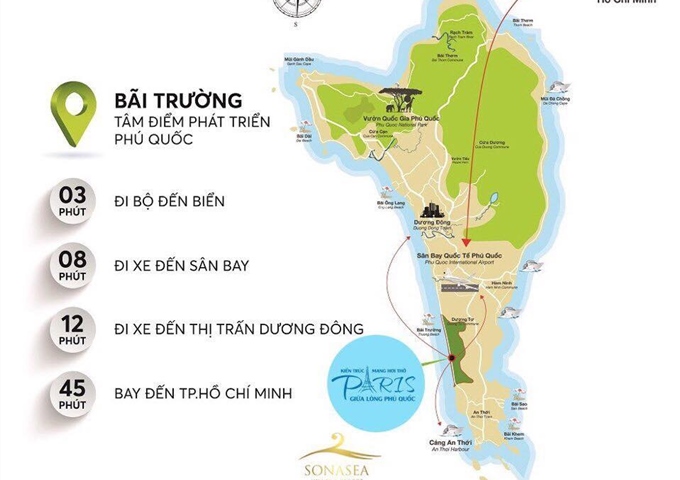 Sonasea Paris Villas khách sạn biển vị trí chiến lược bậc nhất Phú Quốc