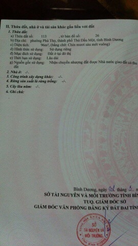 Bán nhà Phường Phú Thọ hẻm 172 Trần Bình Trọng, TP Thủ Dầu Một