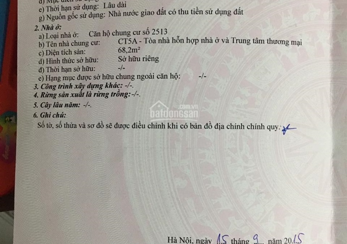 Chính chủ bán căn hộ CT5 Yên Xá Tân Triều, Thanh Trì, Hà Nội, diện tích 68,2m2, giá 17 triệu/m2