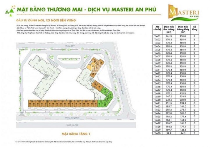 Bán shophouse Masteri An Phú, Q2, bán giá gốc CĐT luôn DT 325m2. LH 09014.29992 miễn tiếp giới